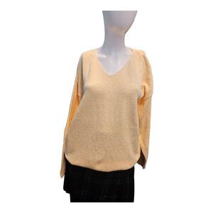 Brenda Marie Yellow V Neck Sweater Womens Size XL NEW WITH TAGS